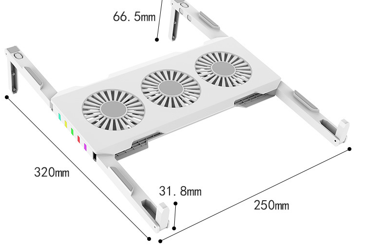 Portable Slim Smart Laptop Cooling Pad USB 3 Fans Gaming Laptop Cooler Fan For 17 Inch Cooler Plug Play For Notebook PC Laptop