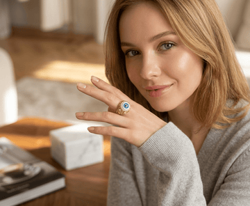 Evil Eye Crystal Statement Ring