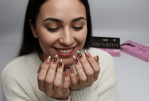 Febble - Burgundy Luxe Gem Nails